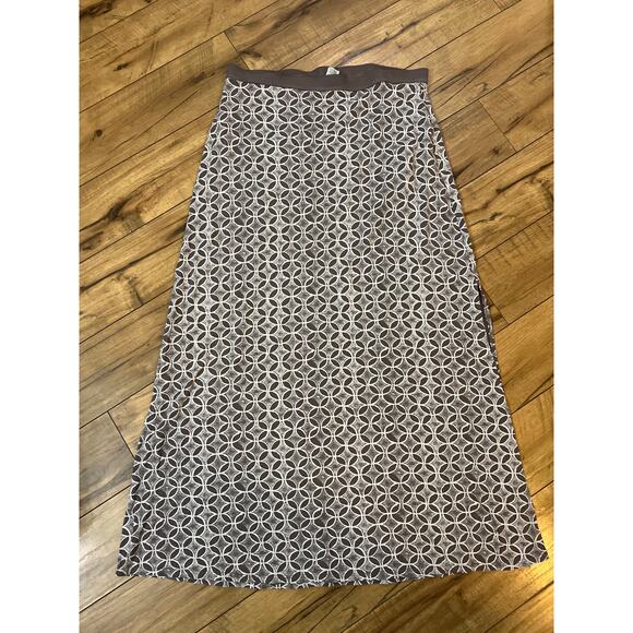 Fresh Produce size large brown & white maxi skirt - Picture 1 of 3